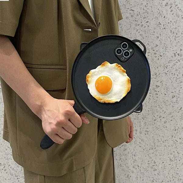 Funny pan fried eggs Phone Case Funny Fried Egg for iPhone 15 14 13 11 12 Pro max X XS XR Drop proof Silicone Case