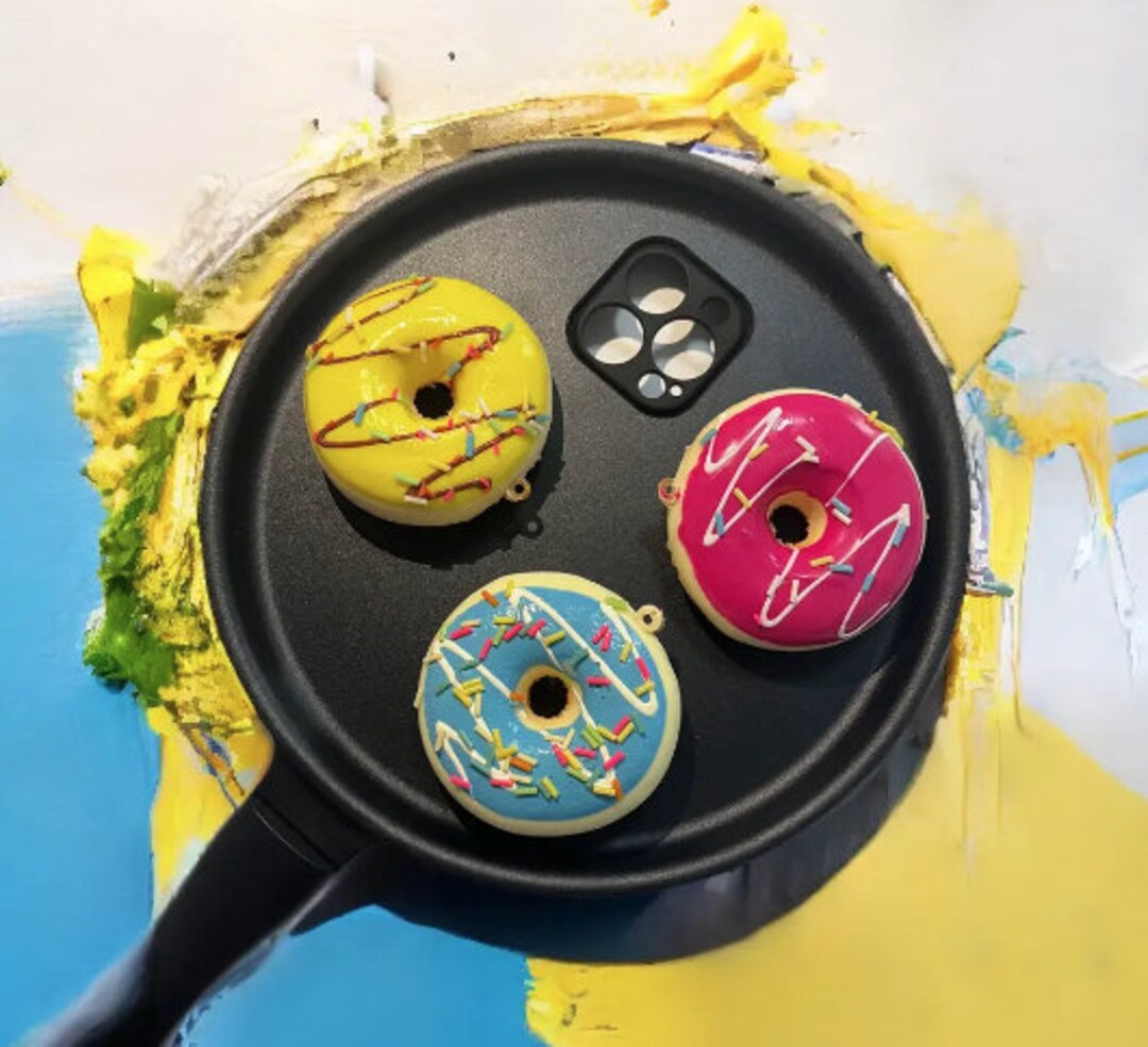 Funny Doughnut Frying Pans iPhone Case,love Omelette and Ice Cream