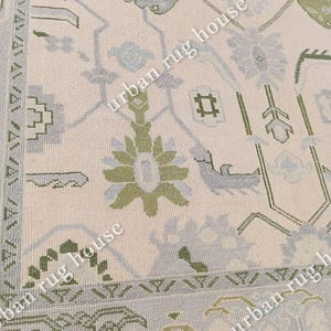 exquisite green Modern oushak 5x8,6x9,8x10,10x14,12x15 Hand knotted Light Area Modern Oushak Rug Rust, Large Wool Rug 9x12, 8x12 ,home decor