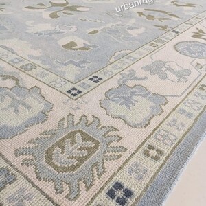 8x10 grey  Oushak Hand knotted Oushak Made to Order (In Any Size!!!!)Modern Oushak rug/ large area rug/pastel/sage/muted Oushak ..