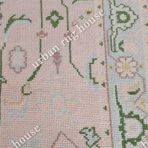 Lauren beige and Pink Oushak Rug Pastel rug 5x8,6x9,8x10,9x12 Oushak Made to Order Modern Oushak rug large area rug/pastel/sage/muted Oushak