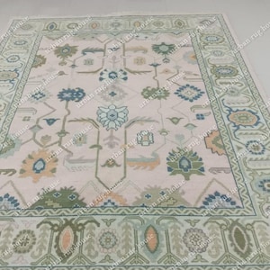 8x10 Light Pink Multi Size Contemporary Oushak Rug Soft Pink Accent 5x8, 6x9, 8x10, 9x12, 10x14 12x15 Rug Oversize Luxury Hand made Rug