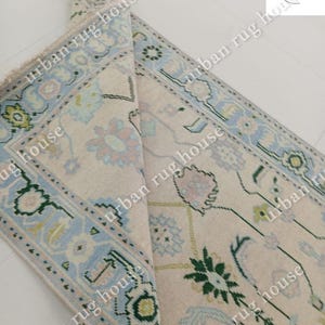 Rare blue, Pastel Pink beige 5x8,6x9,8x10,9x12 Oushak Made to Order (In Any Size!)Modern Oushak rug/ large area rug/pastel/sage/muted Oushak
