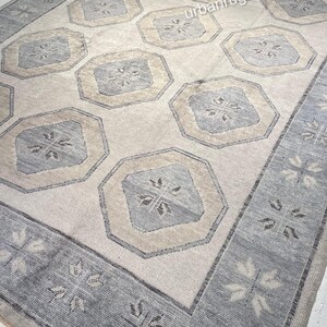 gray design pattern modern   Oushak Hand Knotted Rug 4x6, 5x8, 6x9, 8x10, 9x12, 10x14 Handmade Rugs for Living Room Contemporary rug