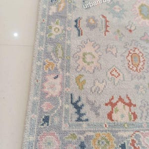 4x6 cream grey, green  Oushak rug muted multi size 8x10/9x12/10x14 Hand-knotted Vintage Oushak Wool Area Rug for Living Room, bed room.