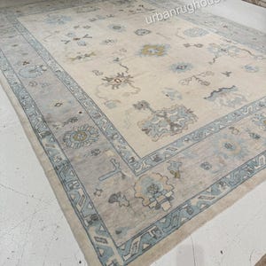 gray design pattern modern   Oushak Hand Knotted Rug 4x6, 5x8, 6x9, 8x10, 9x12, 10x14 Handmade Rugs for Living Room Contemporary rug