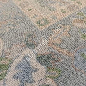 10x14 Oushak hand made rug in color Beige, Green multi color and multi size area rug for your home, bedroom, kitchen, hall, guestroom rug.