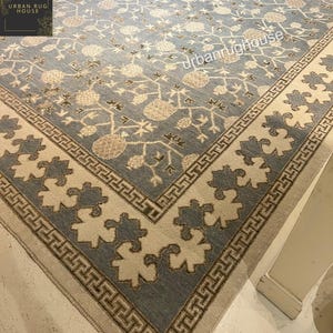 gray design pattern modern   Oushak Hand Knotted Rug 4x6, 5x8, 6x9, 8x10, 9x12, 10x14 Handmade Rugs for Living Room Contemporary rug