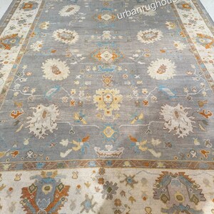 gray design pattern modern   Oushak Hand Knotted Rug 4x6, 5x8, 6x9, 8x10, 9x12, 10x14 Handmade Rugs for Living Room Contemporary rug