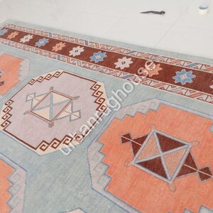 Exquisite gray orange modern   Oushak Hand Knotted Rug 4x6, 5x8, 6x9, 8x10, 9x12, 10x14 ft Handmade Rugs for Living Room Contemporary rug