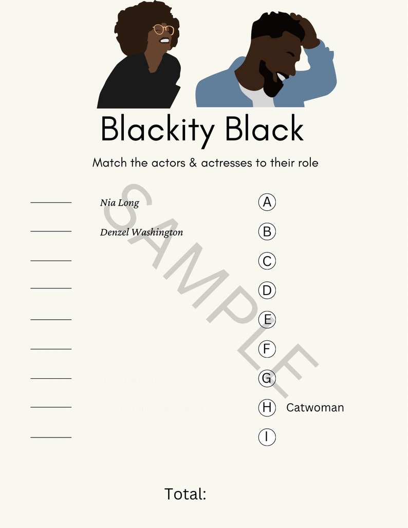 Black Trivia Game Night Bundle for the Culture Black History Movie TV ...