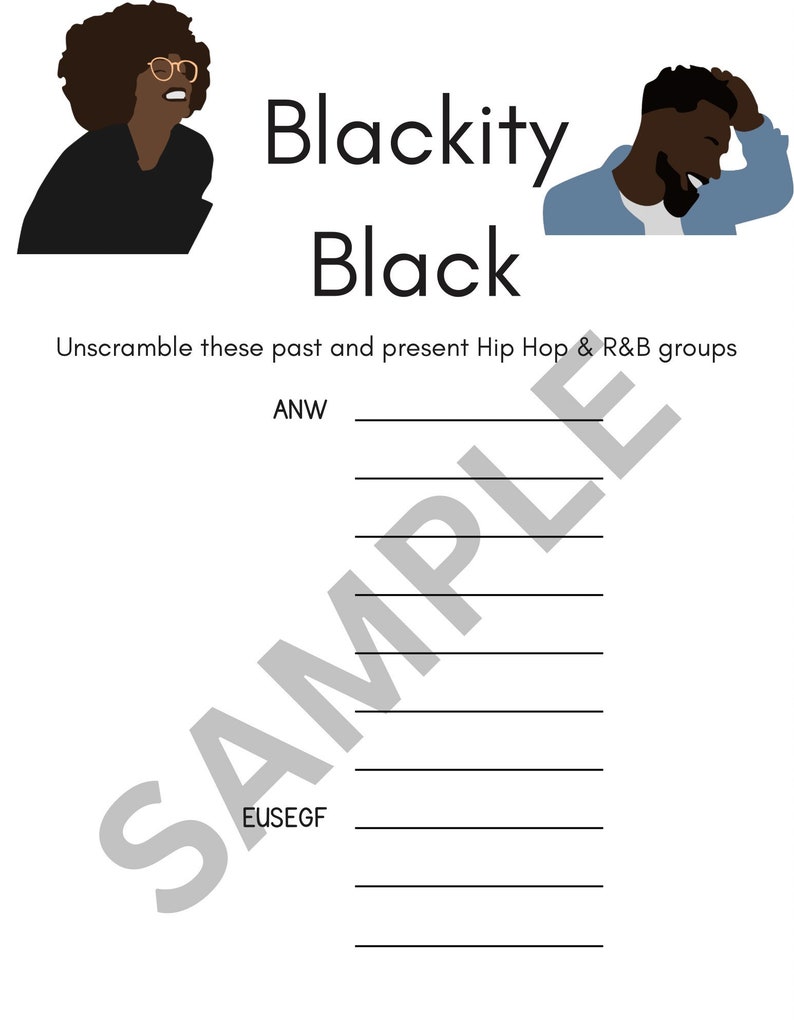 Black Trivia Game Night Bundle for the Culture Black History Movie TV ...