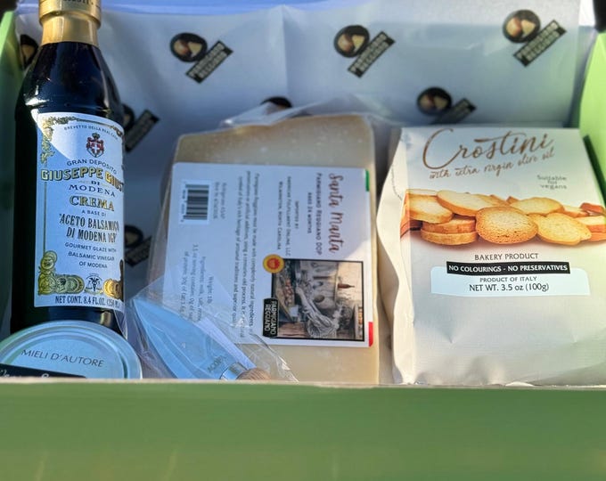 Italian Cheese Board Gift Basket featuring Parmigiano Reggiano