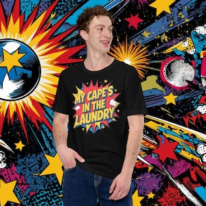 洗濯中のパパTシャツ - 面白いスーパーヒーローコミックTシャツ、父の日ギフト、クールなパパのための大胆なヒーローTシャツ