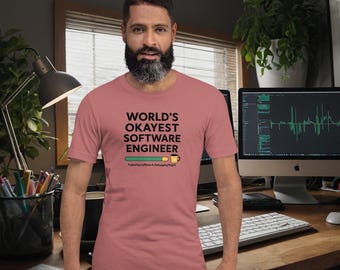 Maglietta "l'ingegnere del software più bravo del mondo" - Divertente regalo per programmatori - Maglietta con debug e caffeina per programmatori