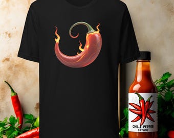 Spicy Chili Pepper T-Shirt – Bold Hot Pepper Graphic Tee, Funny Foodie Shirt, Fiery Style Gift for Hot Sauce Lovers & Spice Fans