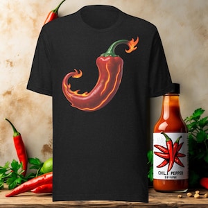 Spicy Chili Pepper T-Shirt – Bold Hot Pepper Graphic Tee, Funny Foodie Shirt, Fiery Style Gift for Hot Sauce Lovers & Spice Fans