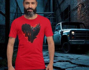 Forged in Freedom American Flag T-Shirt – Rugged Patriotic Tee for Men, Tactical Style 4th of July Shirt, Veteran Gift, USA Grit Tee
