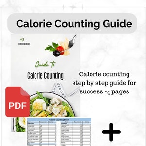 Gids voor het tellen van calorieën met voedsel Calorie-inhoudsblad, bonusmacrotracker, gids voor calorie-inname voor iedereen, afdrukbare pagina met calorieëntracking