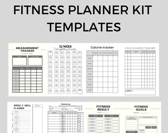 Fitness Planner Kit, Workout & Weight Loss Tracker (Printable PDF)