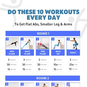 Full Body Workout Poster – 10 Daily Exercises (Digital Download)