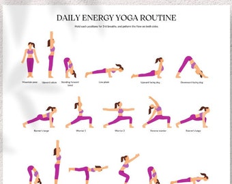 Guía diaria de posturas de yoga para energizarse: rutina imprimible (PDF)