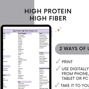 Inköpslista med högt protein- och fiberinnehåll | Muskeluppbyggnad, viktminskning (PDF) bild 2