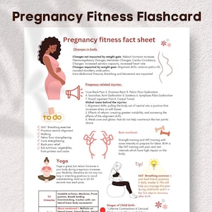 Ficha de actividad física durante el embarazo, hoja informativa sobre actividad física prenatal, página de apoyo para el embarazo para parteras, folleto de actividad física para embarazadas en formato PDF