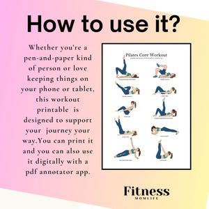 Poster d'entraînement Pilates Core | Routine abdominale pour débutants (téléchargement numérique) image 8