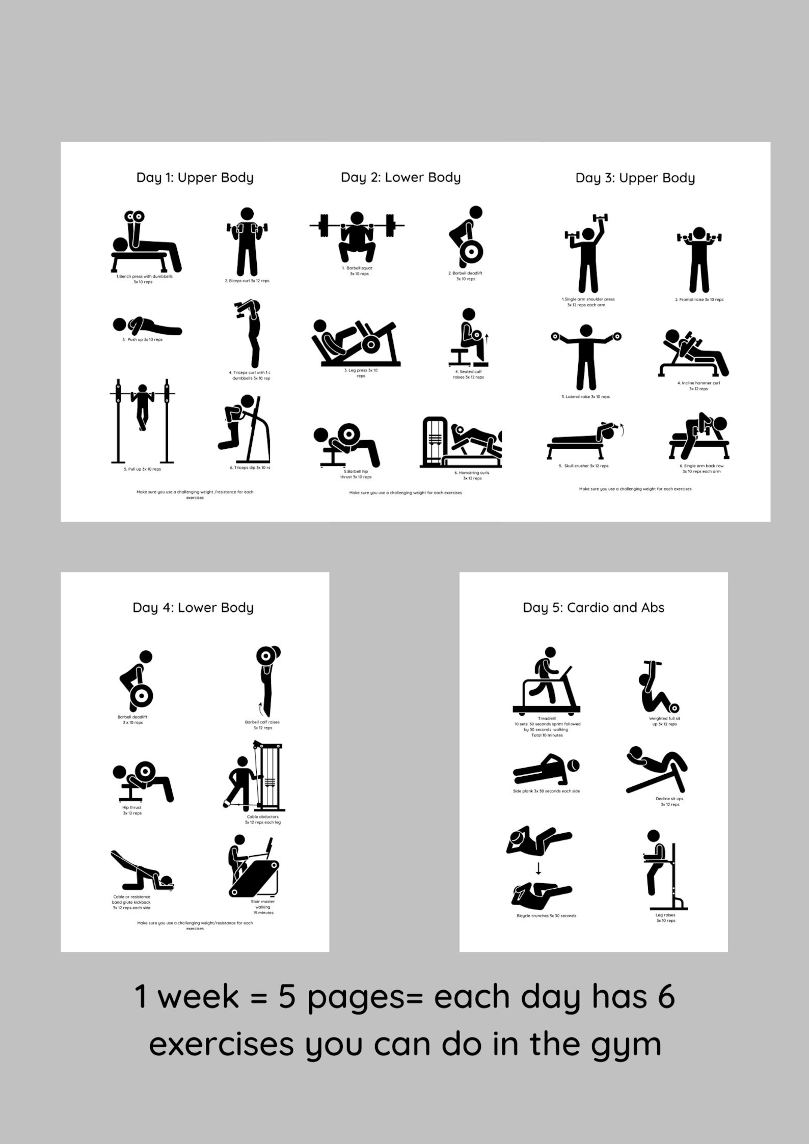 week-gym-workout-plan-printable-digital-pdf-1-week-workout-plan-5-days