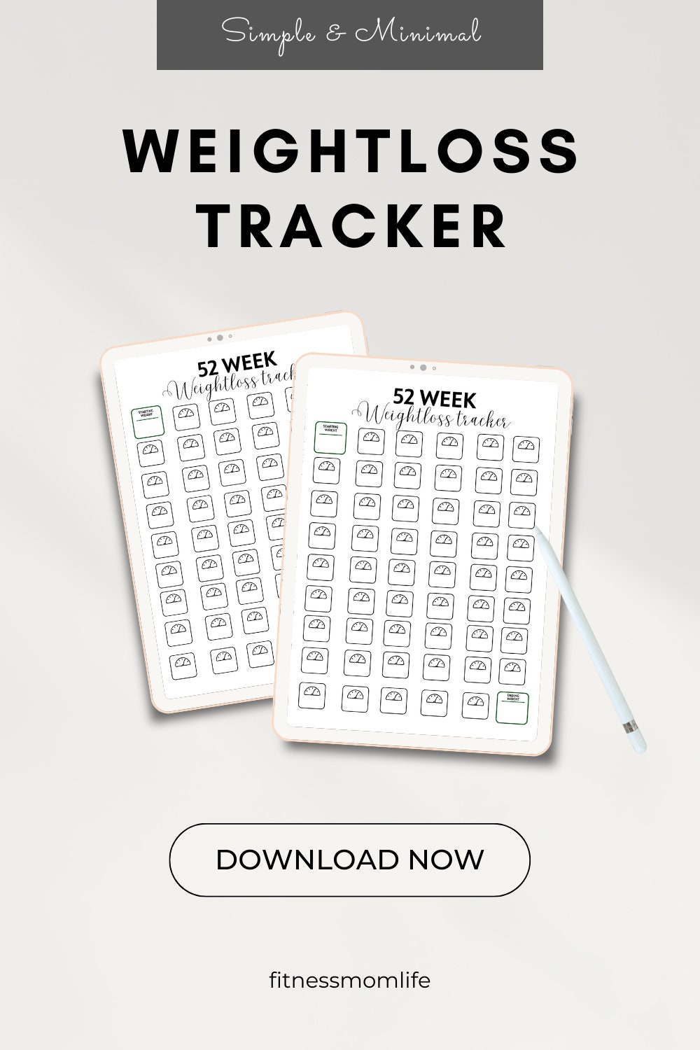 52 Week Weight Loss Tracker Printable (digital Download) - Etsy