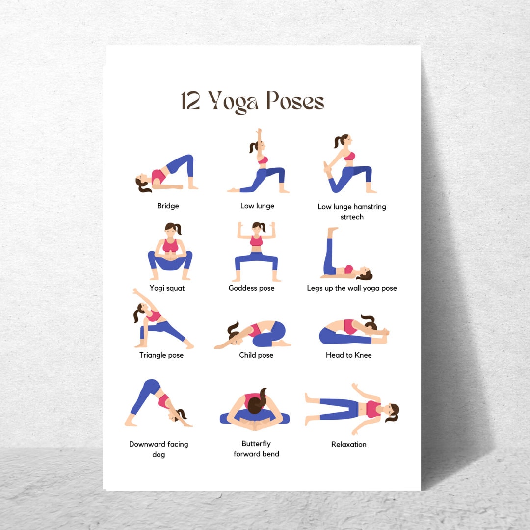Yoga Art Print / Gift for Yoga Lover / Yoga Pose Illustrations /yoga