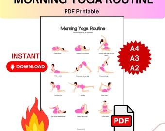 Morning Yoga Routine Poster | Gentle Flow Guide (Digital Download)
