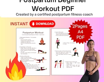 Postpartum Beginner Workout | Core & Full Body Recovery (PDF Pattern)