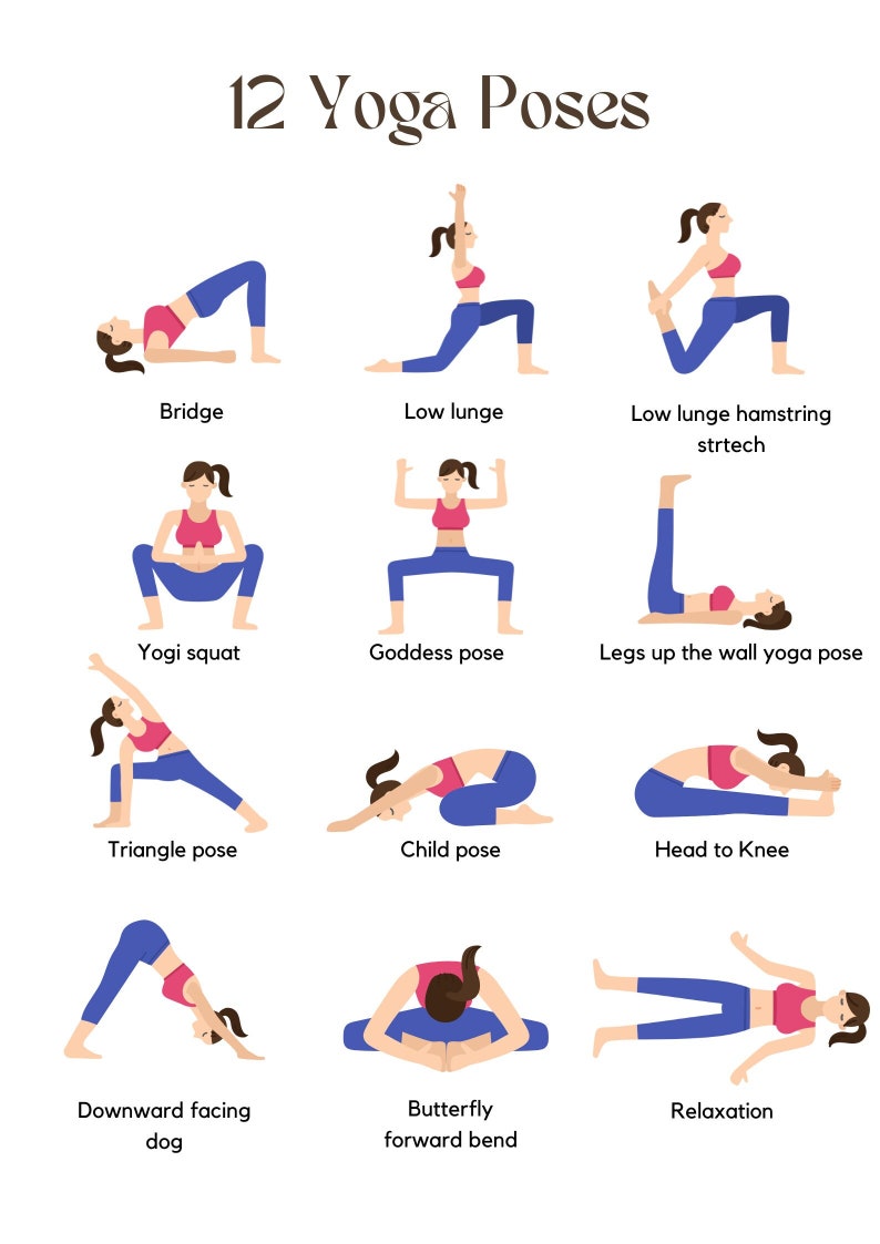 Yoga Art Print / Gift for Yoga Lover / Yoga Pose Illustrations /yoga