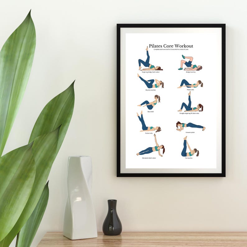 Poster d'entraînement Pilates Core | Routine abdominale pour débutants (téléchargement numérique) image 6