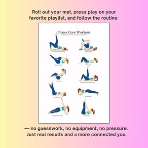Poster d'entraînement Pilates Core | Routine abdominale pour débutants (téléchargement numérique) image 2