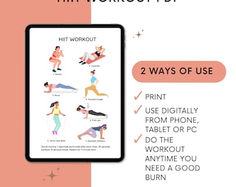 Printable Good Hiit Workouts HIIT Cardio Workout Printable Pdf