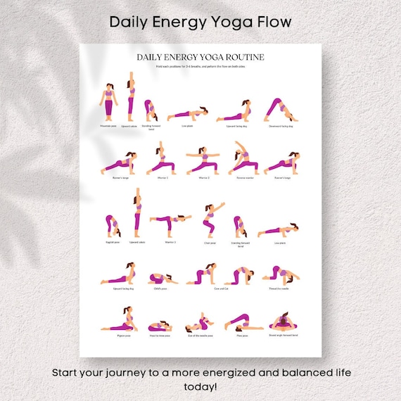 Morning Yoga Routine Printable,morning Yoga Poses, 30 Yoga Poses