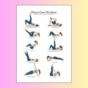 Poster d'entraînement Pilates Core | Routine abdominale pour débutants (téléchargement numérique) image 4