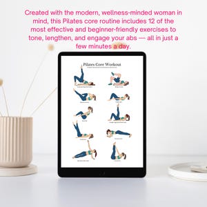 Poster d'entraînement Pilates Core | Routine abdominale pour débutants (téléchargement numérique) image 3