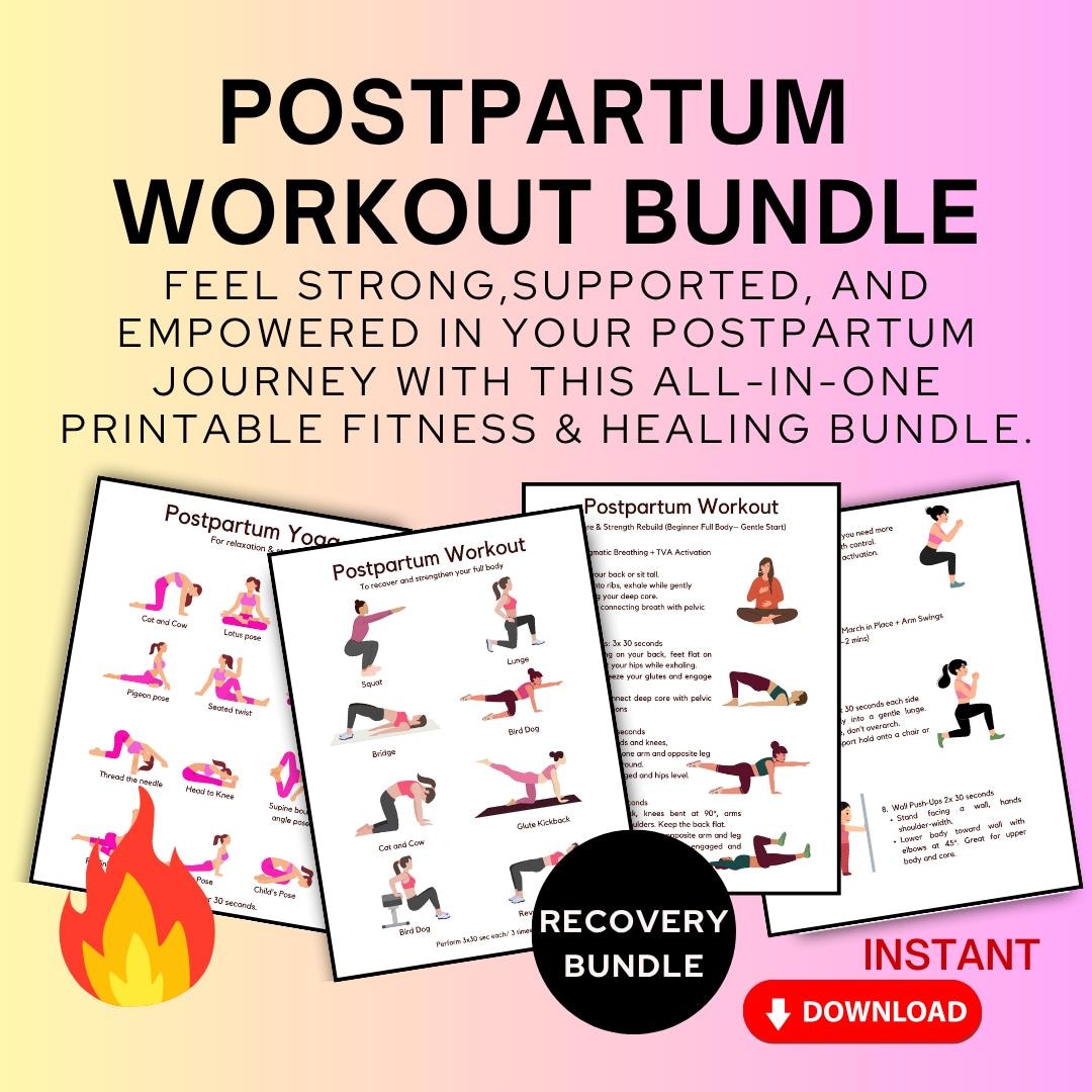 Postpartum Fitness Healing Bundle | Diastasis Recti, Pelvic Floor ...