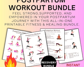 Postpartum Fitness Healing Bundle | Diastasis Recti, Pelvic Floor (Printable Digital Download)