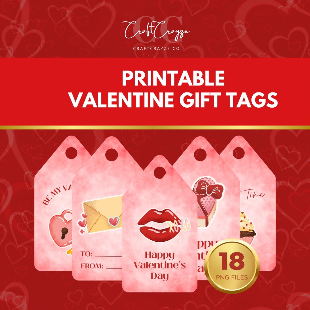Printable Valentine Gift Tags | Kids & Classroom Valentines | Instant ...