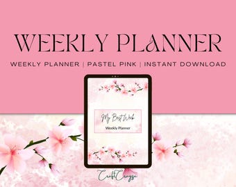 Pastel Pink Weekly Planner – Printable US Letter (Digital Download)