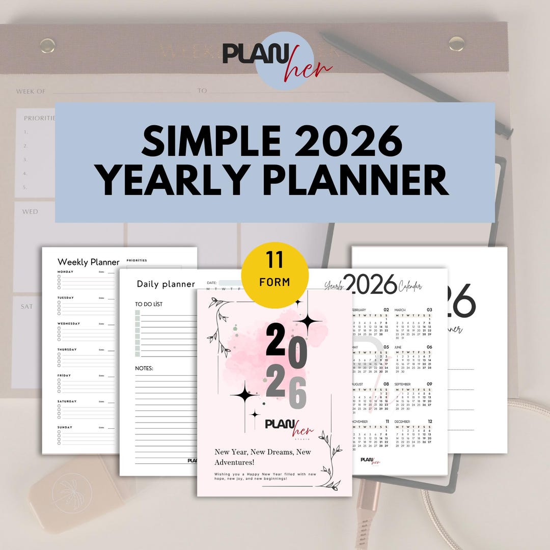 2026 Yearly Planner | Minimal A4 Printable (digital Download) - Etsy