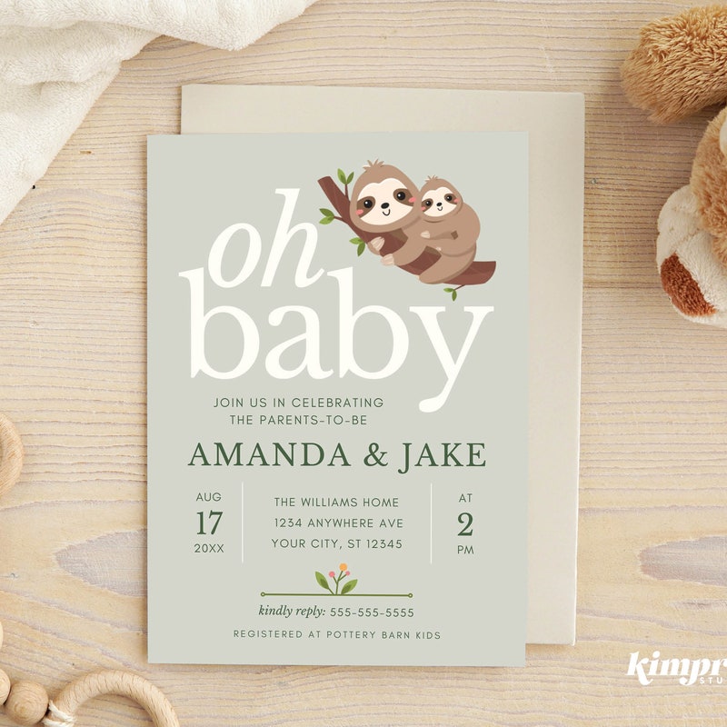 Sloth Baby Shower - Etsy