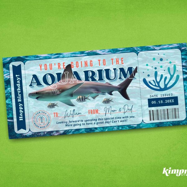 Under the Sea Ticket Template Etsy