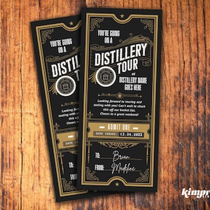 Distillery Tour Ticket Template, Surprise Bourbon Tasting Certificate, Kentucky Bourbon Distillery Printable, Bourbon Lover Gift, Self-Edit