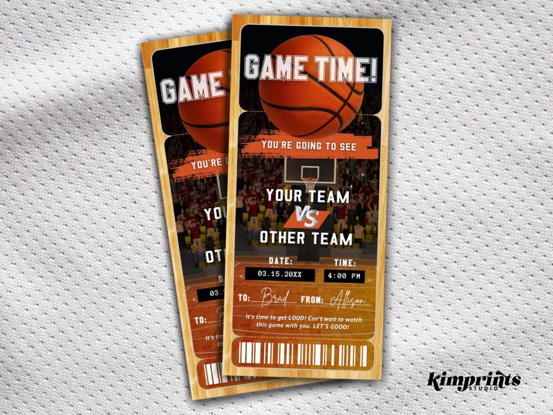 Basketball Ticket Template Basketball Gift Certificate NBA Game Basketball Ticket Template Basketball Gift Certificate NBA Game